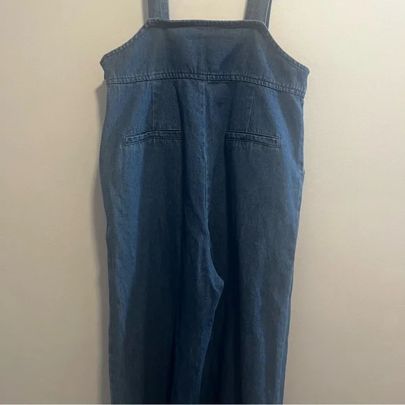 LE LIS Denim Jean Wide Leg Overalls - Picture 8 of 14